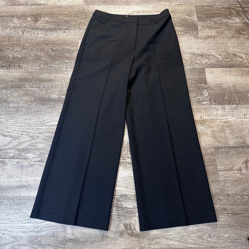 Open Edit Women Black Wide Leg High Rise Trouser Pants Size 10 MG 80642695